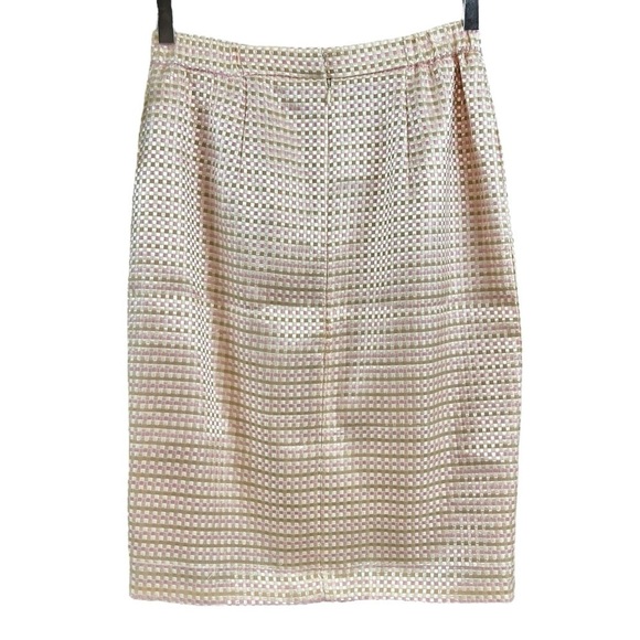 Victor Costa Nahdree Tweed Jacket Skirt 2 Pc Set Church Suit Peach Pink Size 8 - Picture 7 of 13